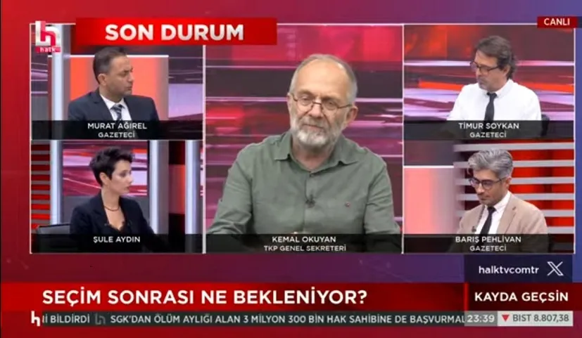TKP Genel Sekreteri Kemal Okuyan, Halk TV’de Şule Aydın’la Kayda Geçsin programının konuğu oldu. 