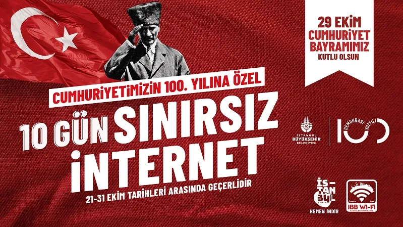 İBB’DEN 100. YILA ÖZEL SINIRSIZ İNTERNET