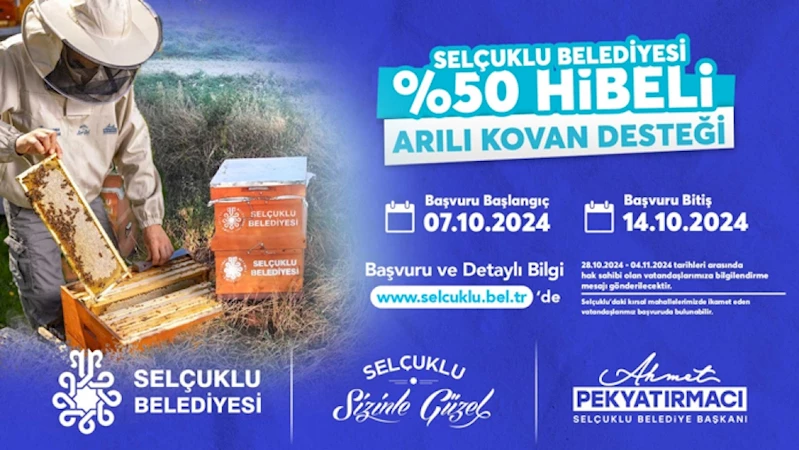 Selçuklu Belediyesi’nden arı üreticilerine destek   YÜZDE 50 HİBELİ ARILI KOVAN DESTEĞİNİN 3.’SÜ BAŞLADI