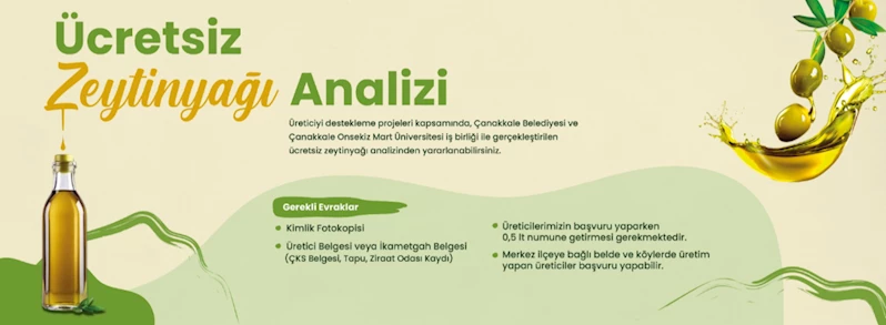 Ücretsiz Zeytinyağı Analizi…