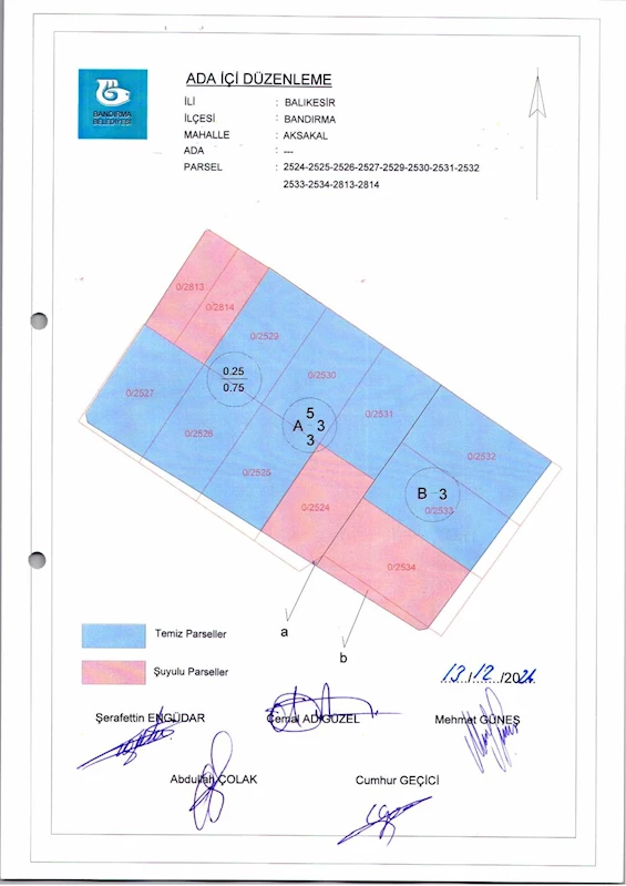 Aksakal Mh. 2524, 2525, 2526, 2527, 2529, 2530, 2531, 2532, 2533, 2534, 2813, 2814  parselleri kapsayan ada içi düzenlemesi