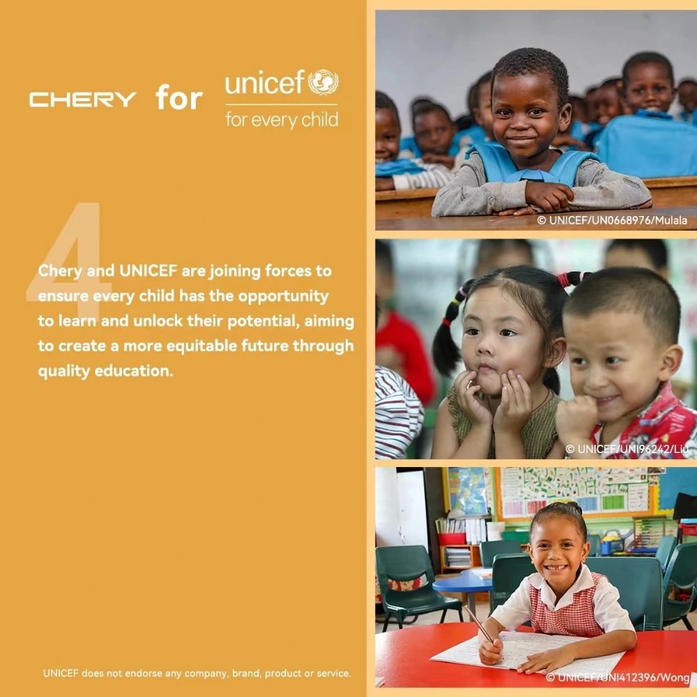 Chery UNICEF ile Olan İş Birliğinde Yeni Bir Sayfa Açıyor! 