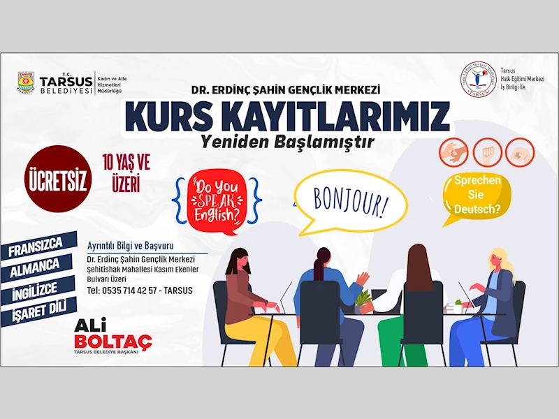 TARSUS BELEDİYESİ’NDE KURS KAYITLARI BAŞLADI